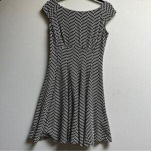 Laura Petite Elegant Black and White Polka Dot Dress Sz 8P